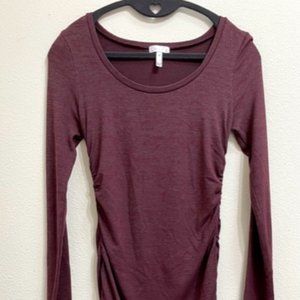 Leith M dress ruched both sides plum bodycon lightweight perfect condition